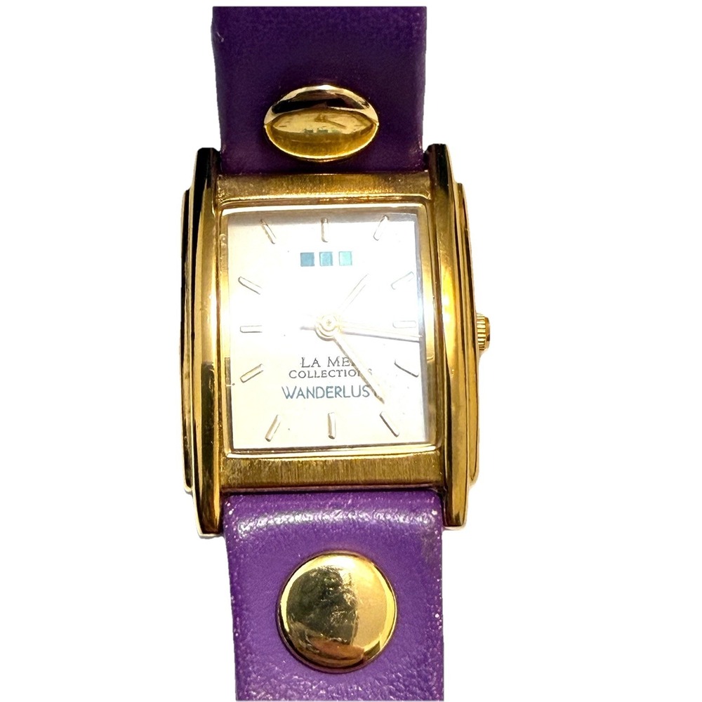 Vintage LA MER Women's Watch Analog Purple Strap Wrap Band NEW BATTERY! Y2K
